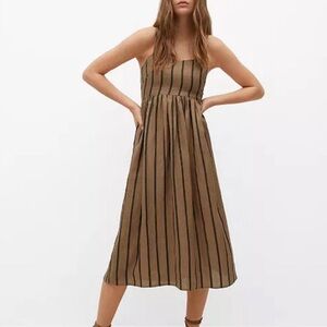 Mango Striped Midi Dress